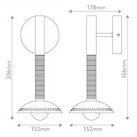 Arden 1-flammige LED-Wandleuchte ALM-ARDEN-LED-1WB-MB 8