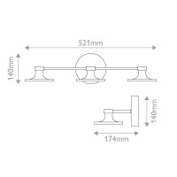 Issa 3-flammige LED-Wandleuchte ALM-ISSA-3WB-BG 4