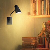 Bray 1-flammige Wandleuchte HK-BRAY-1WB-BK