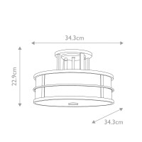 Feiss Deckenleuchte Fusion Messing 3xE27  H:22,9 L:34,3 B:34