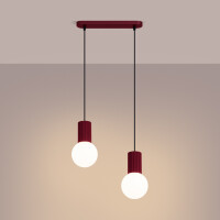 Sollux SL.1989 Pendelleuchte HALO 2L burgund