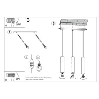 Sollux SL.2085 Pendelleuchte LAGOS 3L ultramarin 8