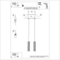 Sollux SL.2301 Pendelleuchte KARBON 2 burgund 7
