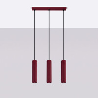 Sollux SL.2302 Pendelleuchte KARBON 3L burgund 3