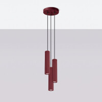 Sollux SL.2303 Pendelleuchte KARBON 3P burgund 3