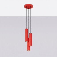 Sollux SL.2341 Pendelleuchte KARBON 3P rot 3