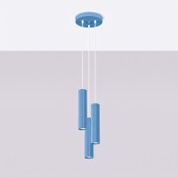 Sollux SL.2343 Pendelleuchte KARBON 3P hellblau 3