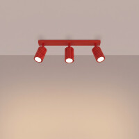 Sollux SL.2366 Deckenleuchte KARBON 3L rot 2