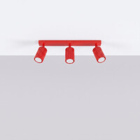 Sollux SL.2366 Deckenleuchte KARBON 3L rot 3