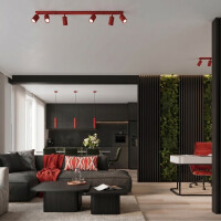 Sollux SL.2369 Deckenleuchte KARBON 6L rot 7