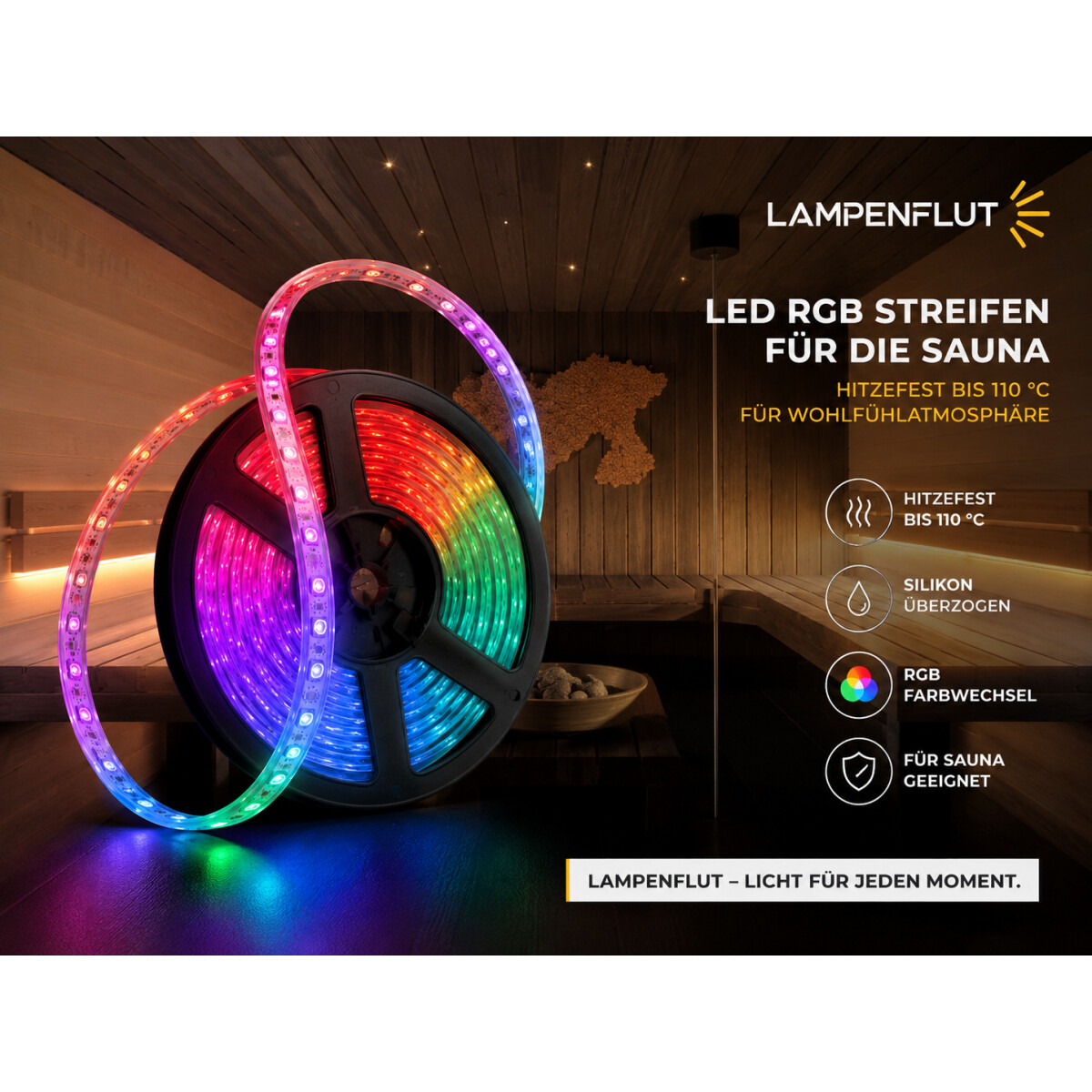 Sauna LED RGB Strips Set geeignet für die Sauna
