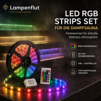 Dampfsauna LED RGB Strips Set Wasserdicht bis 100 grad...