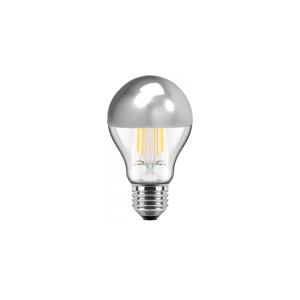 LED E27 silber verspiegelt 7W 645 lm. 180° warmweiss