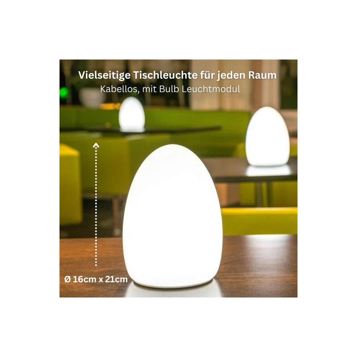 EGG AIDA Akku Tischleuchte 16 cm mit APP Steuerung