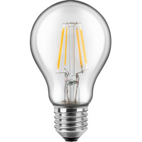 LED Birnenform 7W (60W) E27 810lm WW, Glas (klar) dimm