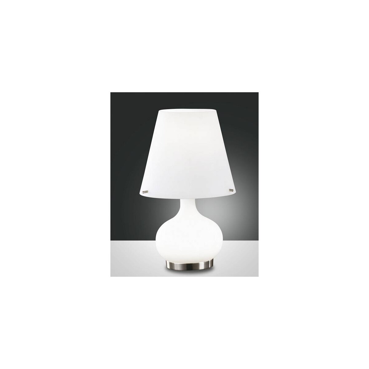 Fabas Luce Ade Tischleuchte G9 und E14 G9 1X3W E14 1X60W Metall und geblasenes Glas Weiss