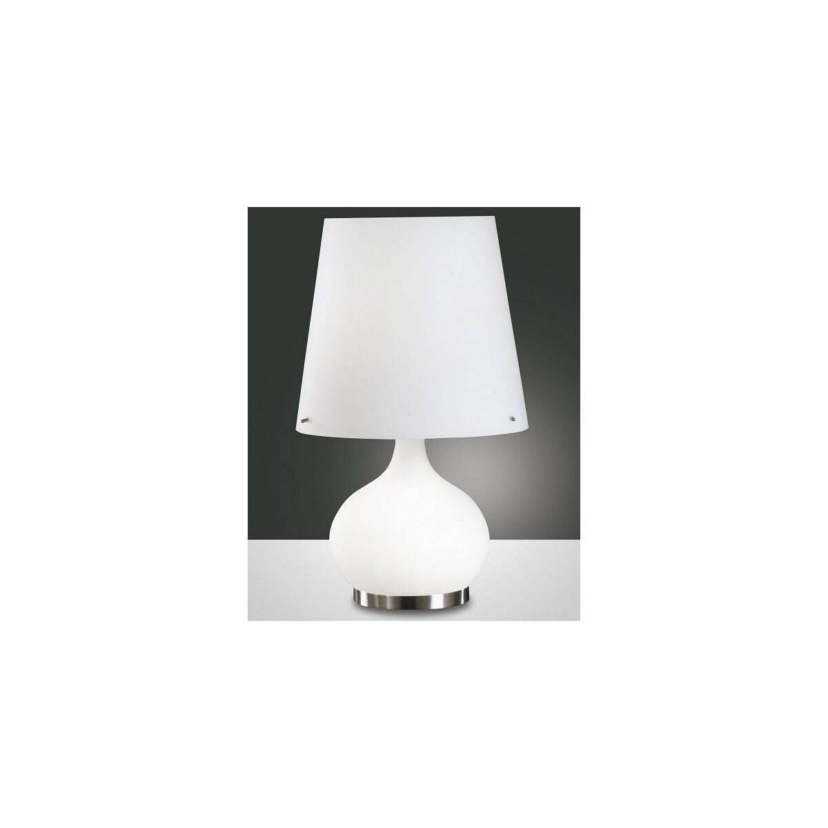 Fabas Luce Ade Tischleuchte E14 und E27 E14 1X40W E27 1X100W Metall und geblasenes Glas Weiss