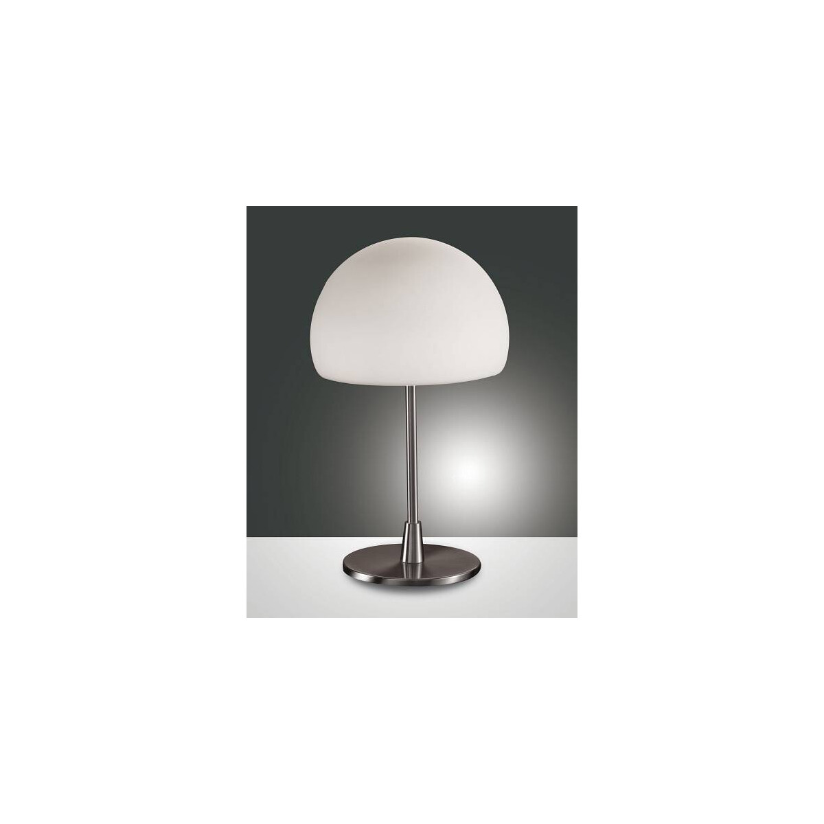 Fabas Luce Gaia big Tischleuchte E14 1X40W Metall und geblasenes Glas Nickel satiniert
