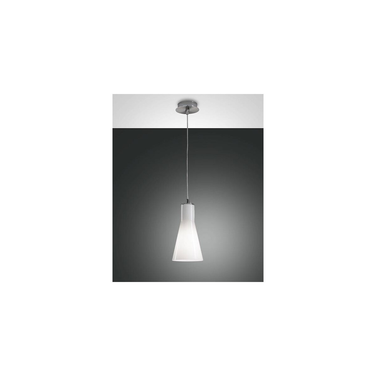 Fabas Luce Diana Pendelleuchte E27 1X60W Metall und geblasenes Glas Verchromt