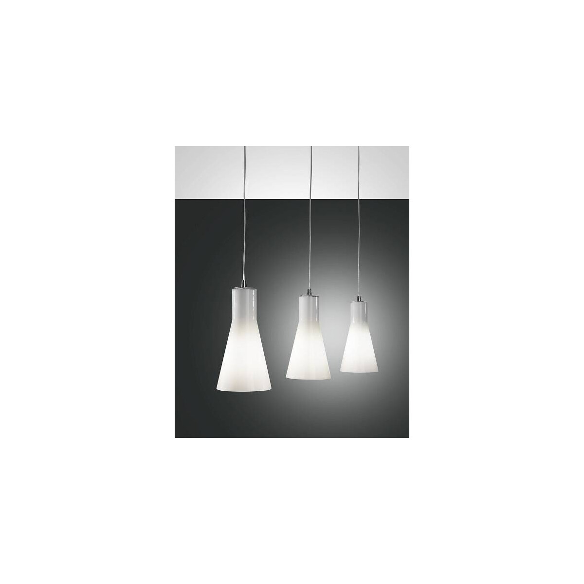 Fabas Luce Diana Pendelleuchte E27 3X60W Metall und geblasenes Glas Verchromt