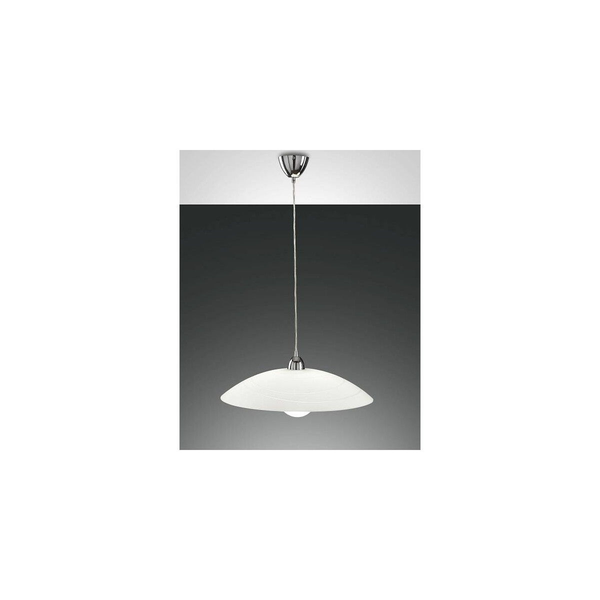 Fabas Luce Kent Pendelleuchte E27 1X75W Metall und Glas Weiss