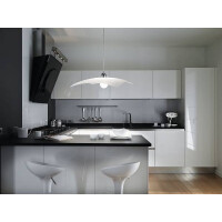 Fabas Luce Lynn Pendelleuchte E27 1X75W Metall und Glas Weis