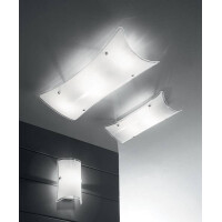 Fabas Luce Milton Wandleuchte E27 1X60W Metall und Glas Weis