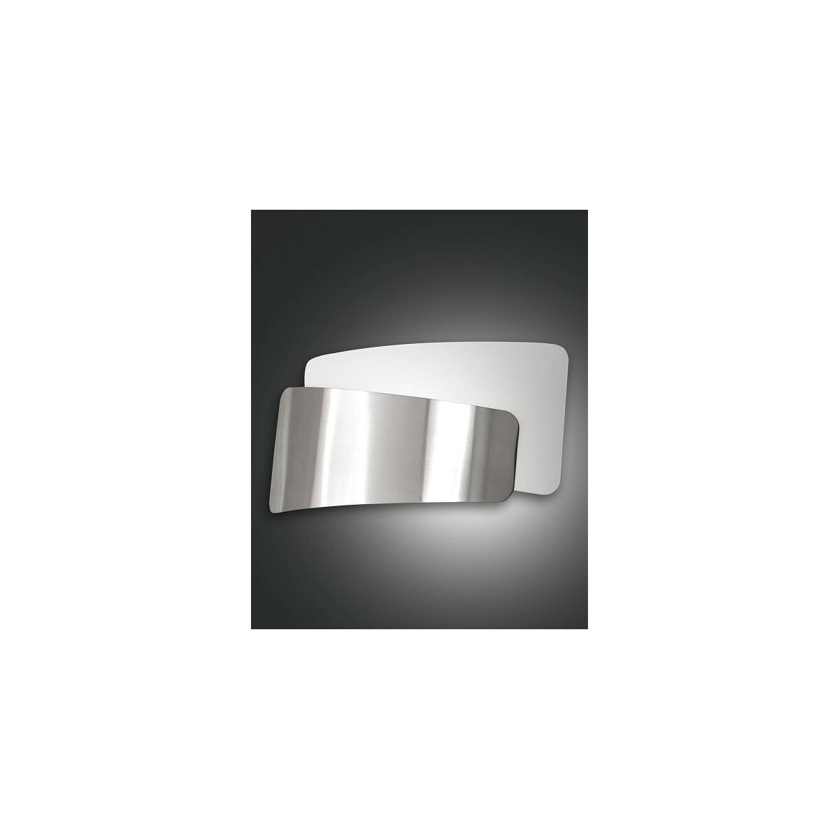 Fabas Luce Slane Wandleuchte E27 1X60W Metall und Glas Nickel satiniert