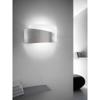 Fabas Luce Slane Wandleuchte E27 1X60W Metall und Glas Nicke