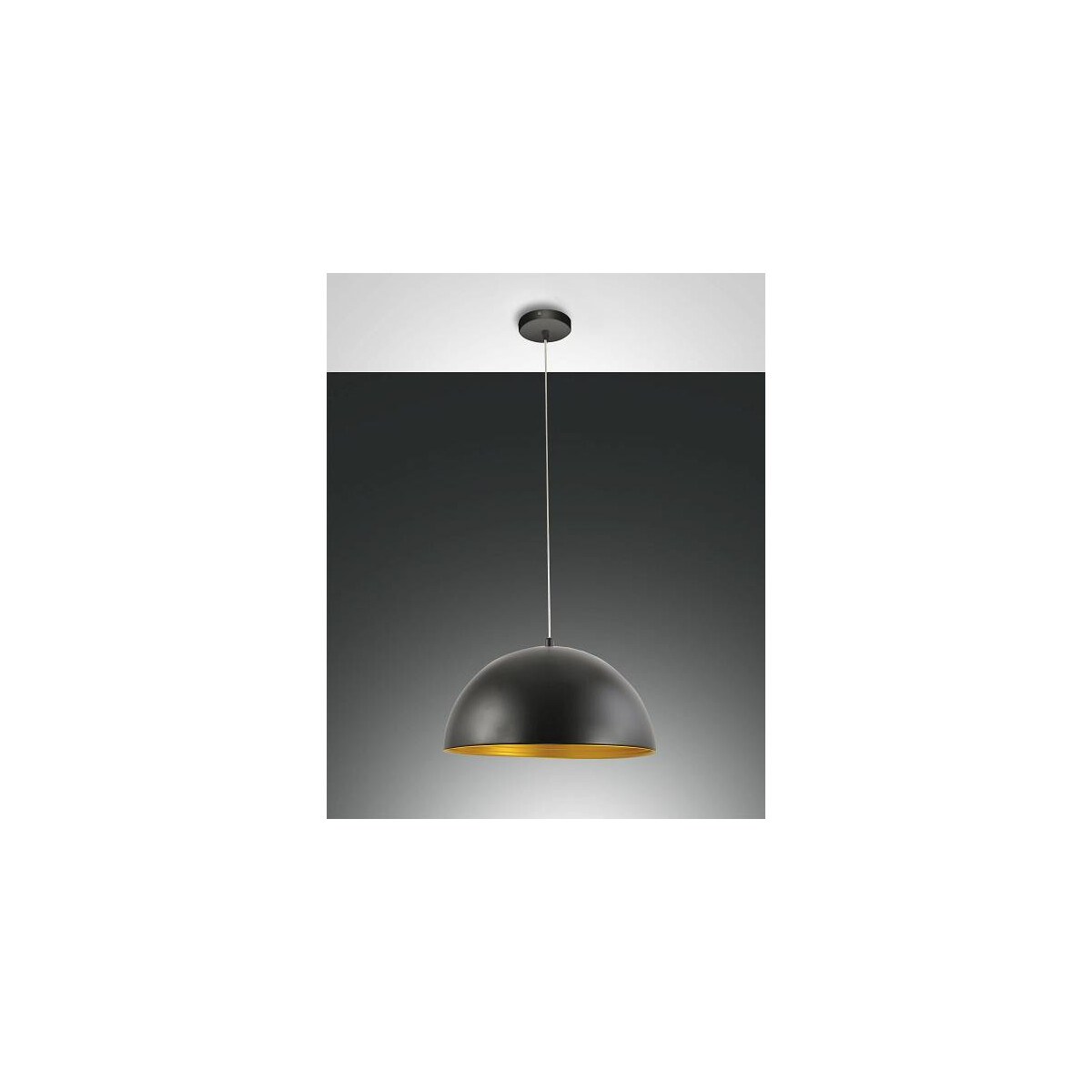 Fabas Luce Dingle Pendelleuchte E27 1X60W Metall Schwarz/Gold