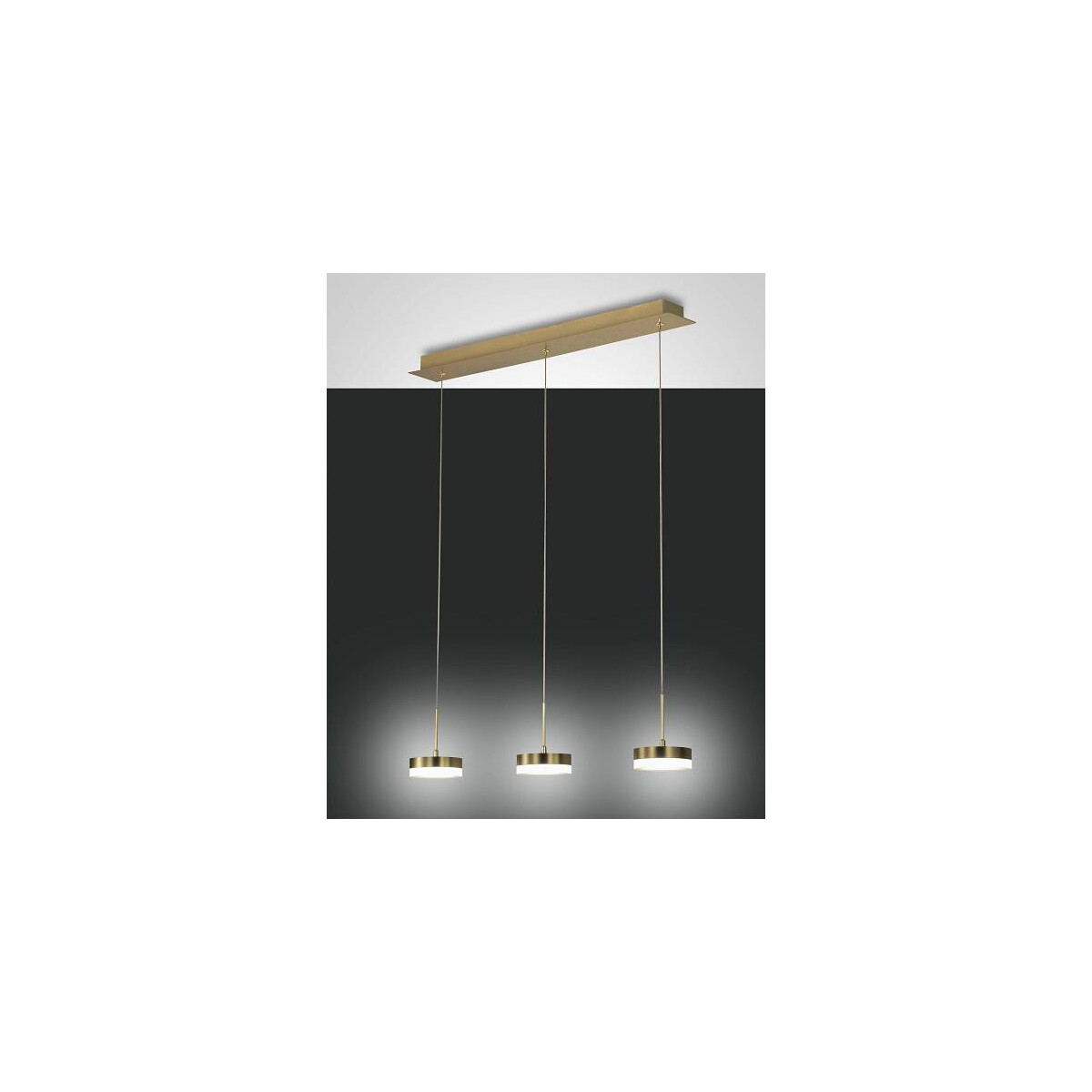 Fabas Luce Dunk Pendelleuchte LED 3x8W Metall- und Methacrylat Messing satiniert