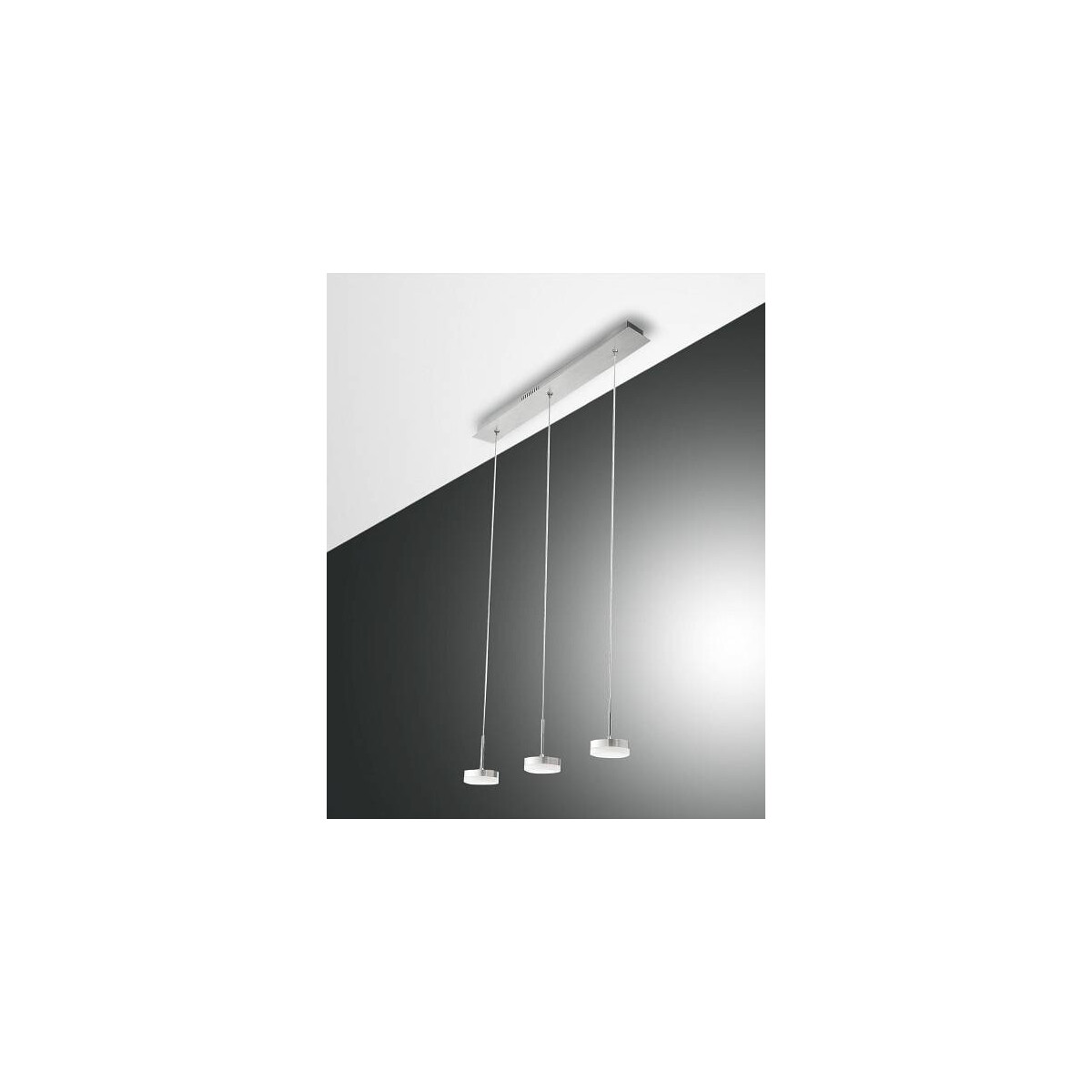 Fabas Luce Dunk Pendelleuchte LED 3x8W Metall- und Methacrylat Aluminium gebuerstet