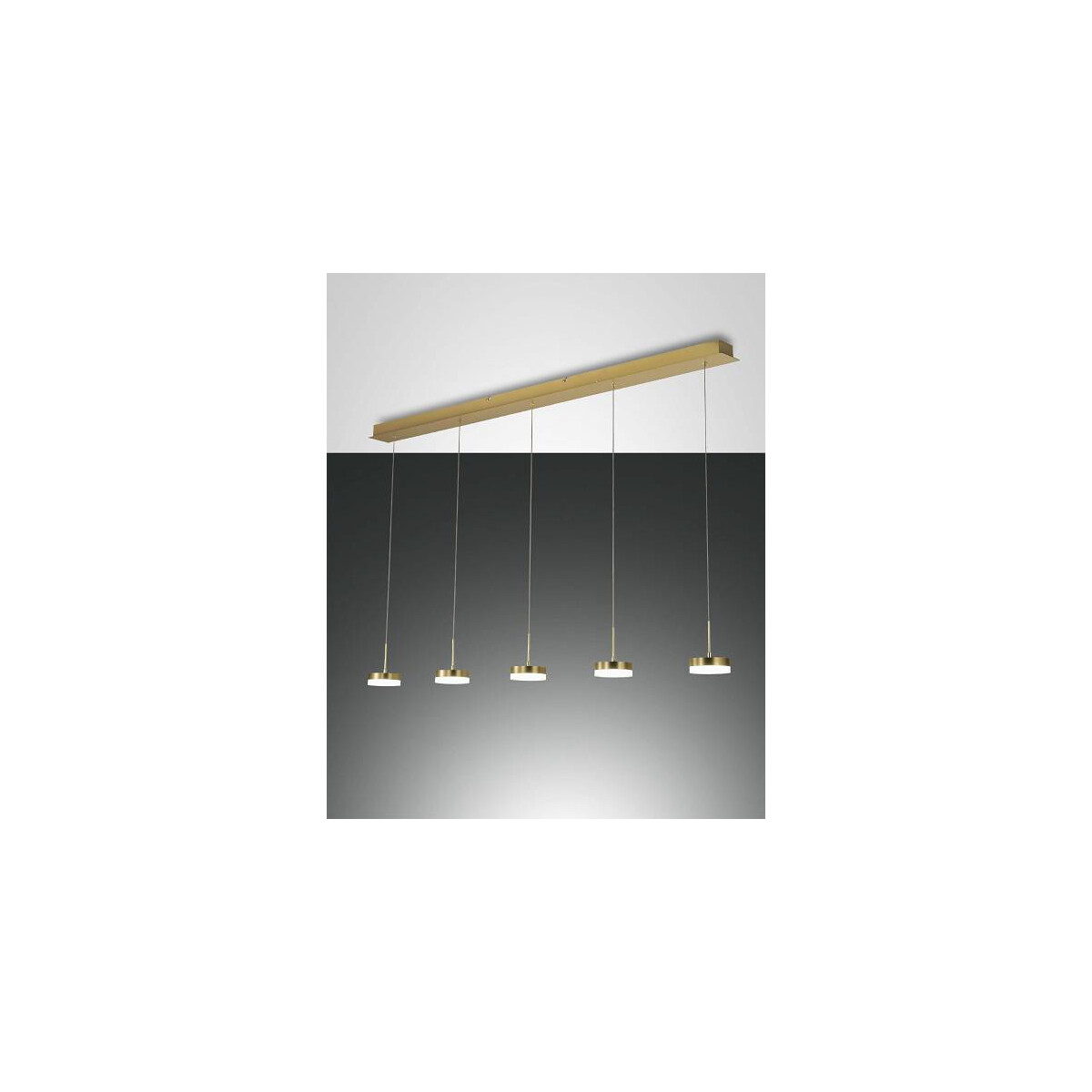 Fabas Luce Dunk Pendelleuchte LED 5x8W Metall- und Methacrylat Messing satiniert