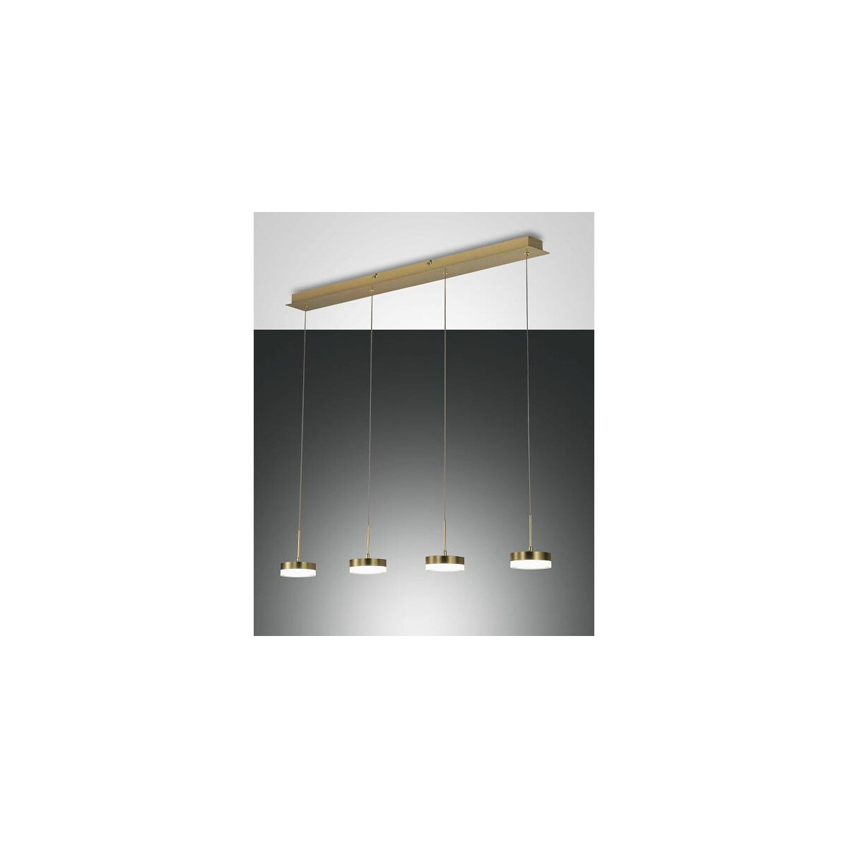 Fabas Luce Dunk Pendelleuchte LED 4x8W Metall- und Methacrylat Messing satiniert