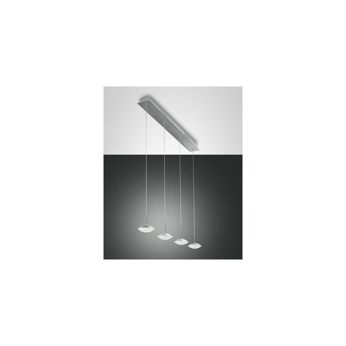 Fabas Luce Hale Pendelleuchte LED 4x8W Metall- und Methacrylat Aluminium gebuerstet
