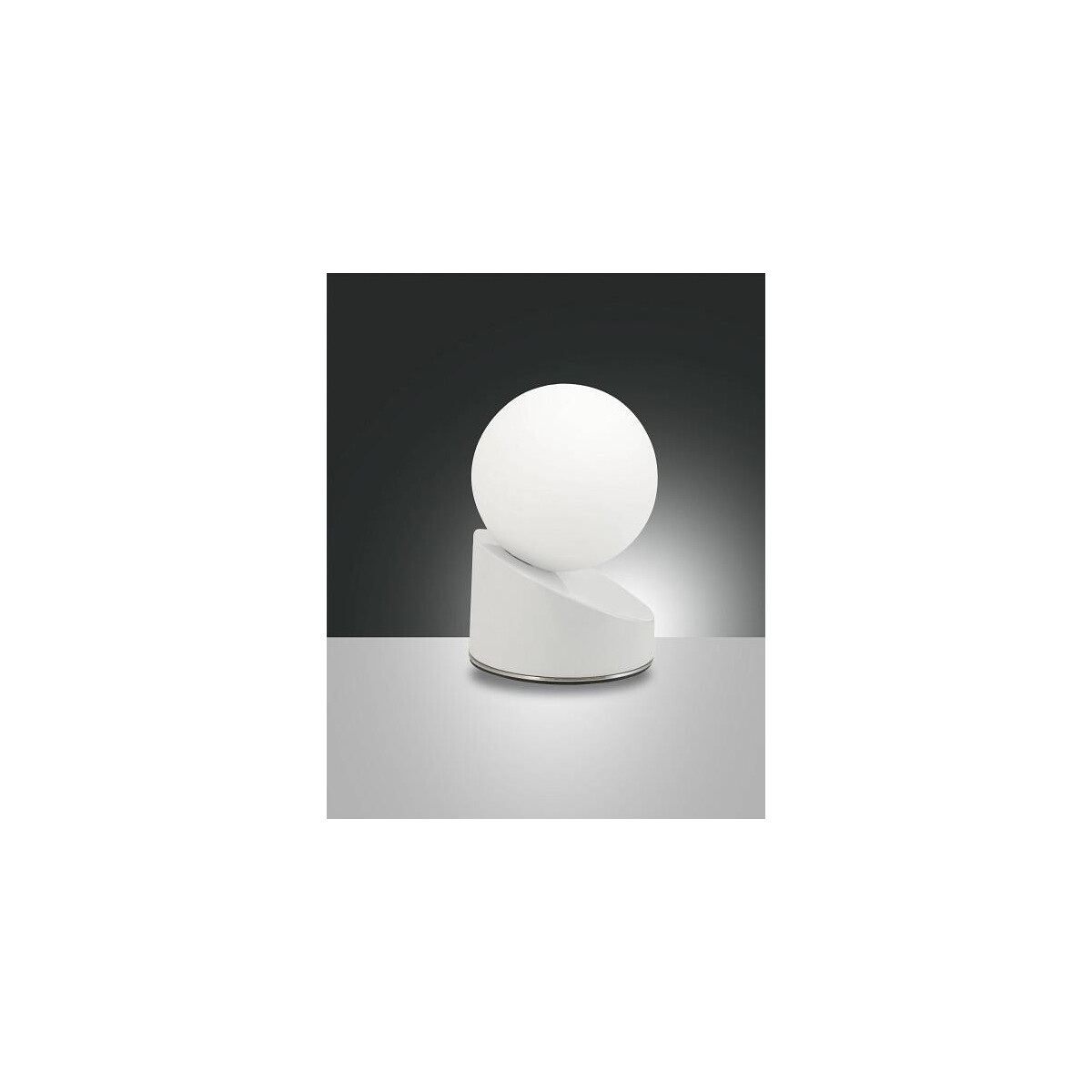 Fabas Luce Gravity Tischleuchte LED 1x5W Metall und geblasenes Glas Weiss