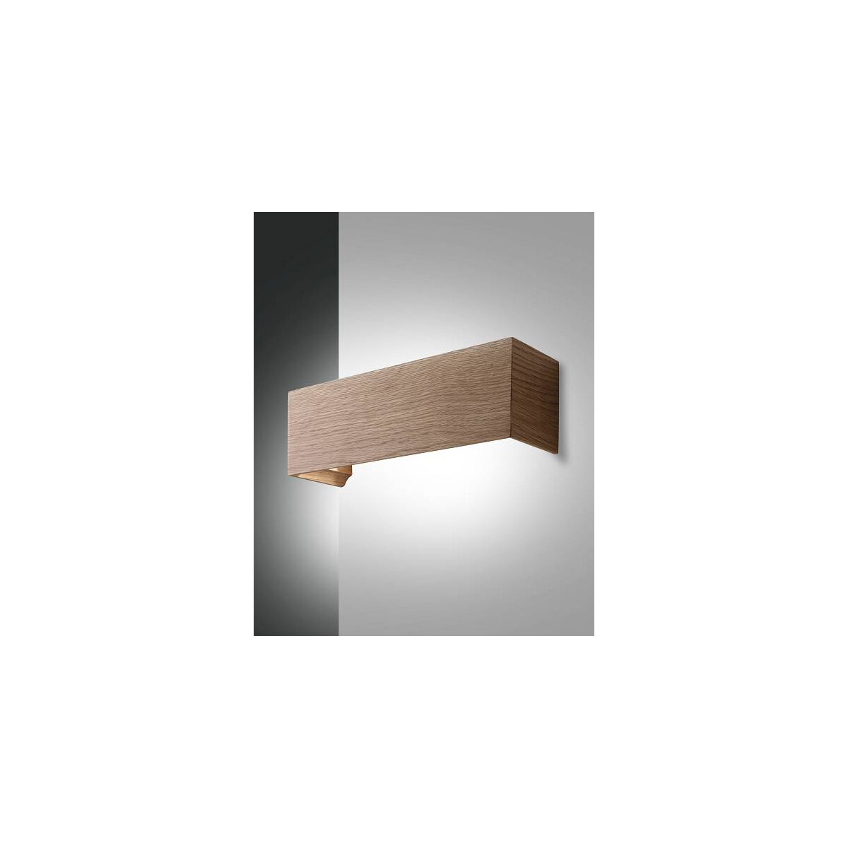 Fabas Luce Badia Wandleuchte LED 2x8W Metall und Holz Eichenholz