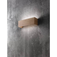 Fabas Luce Badia Wandleuchte LED 2x8W Metall und Holz Eichen