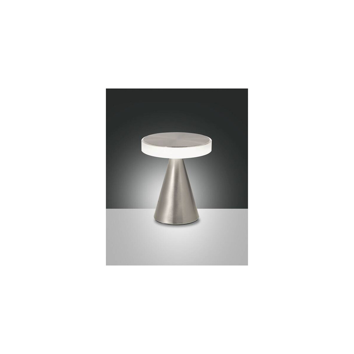 Fabas Luce Neutra Tischleuchte LED 1x8W Metall- und Methacrylat Nickel satiniert