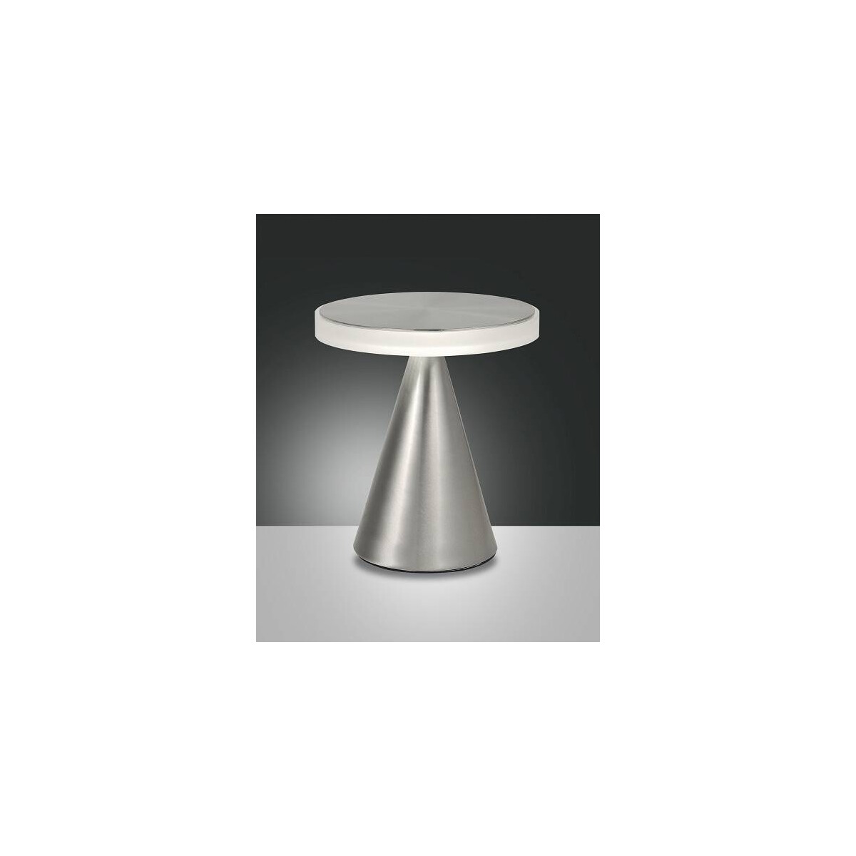 Fabas Luce Neutra Tischleuchte LED 1x12W Metall- und Methacrylat Nickel satiniert