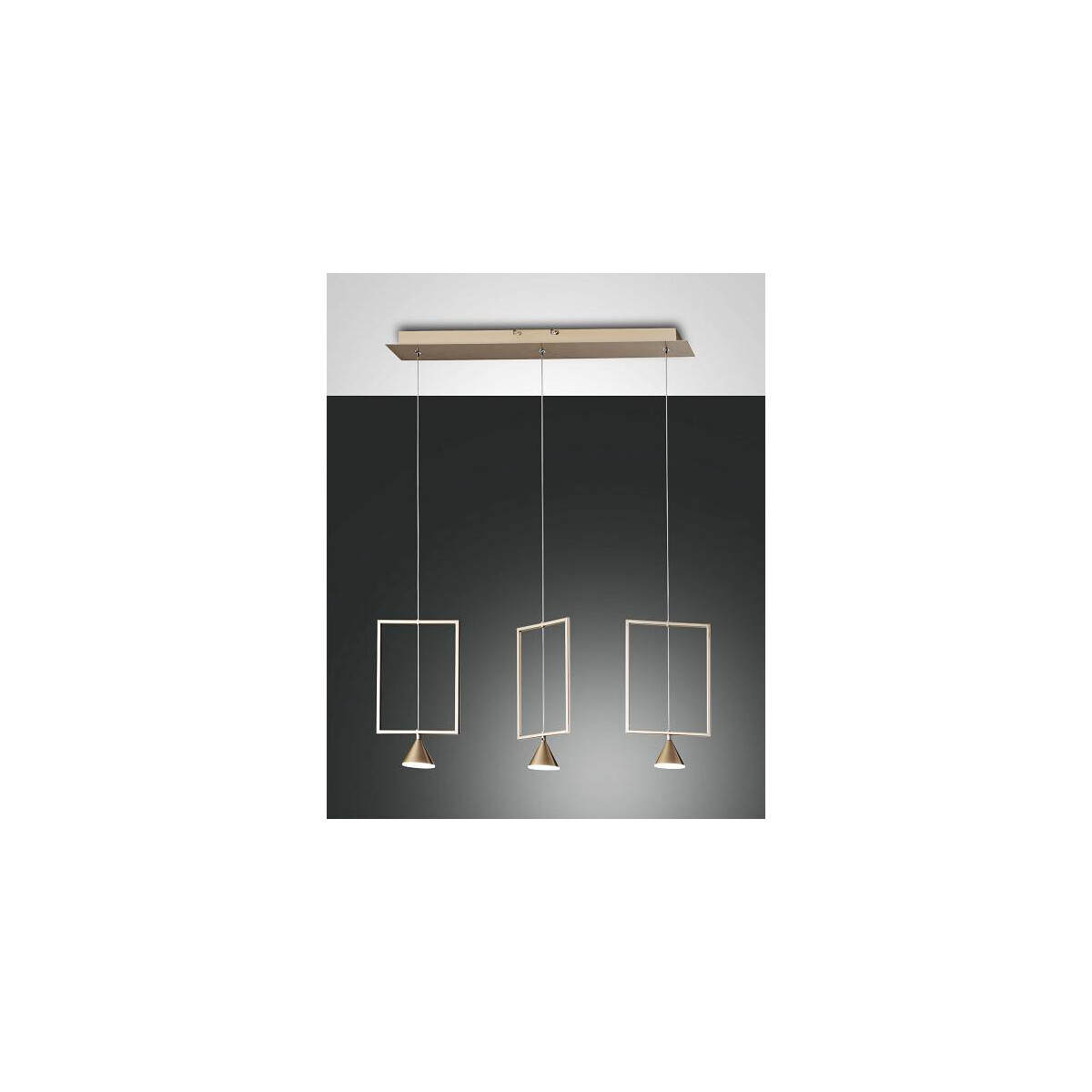 Fabas Luce Sirio Pendelleuchte LED 3x8W Metall Gold edelmatt