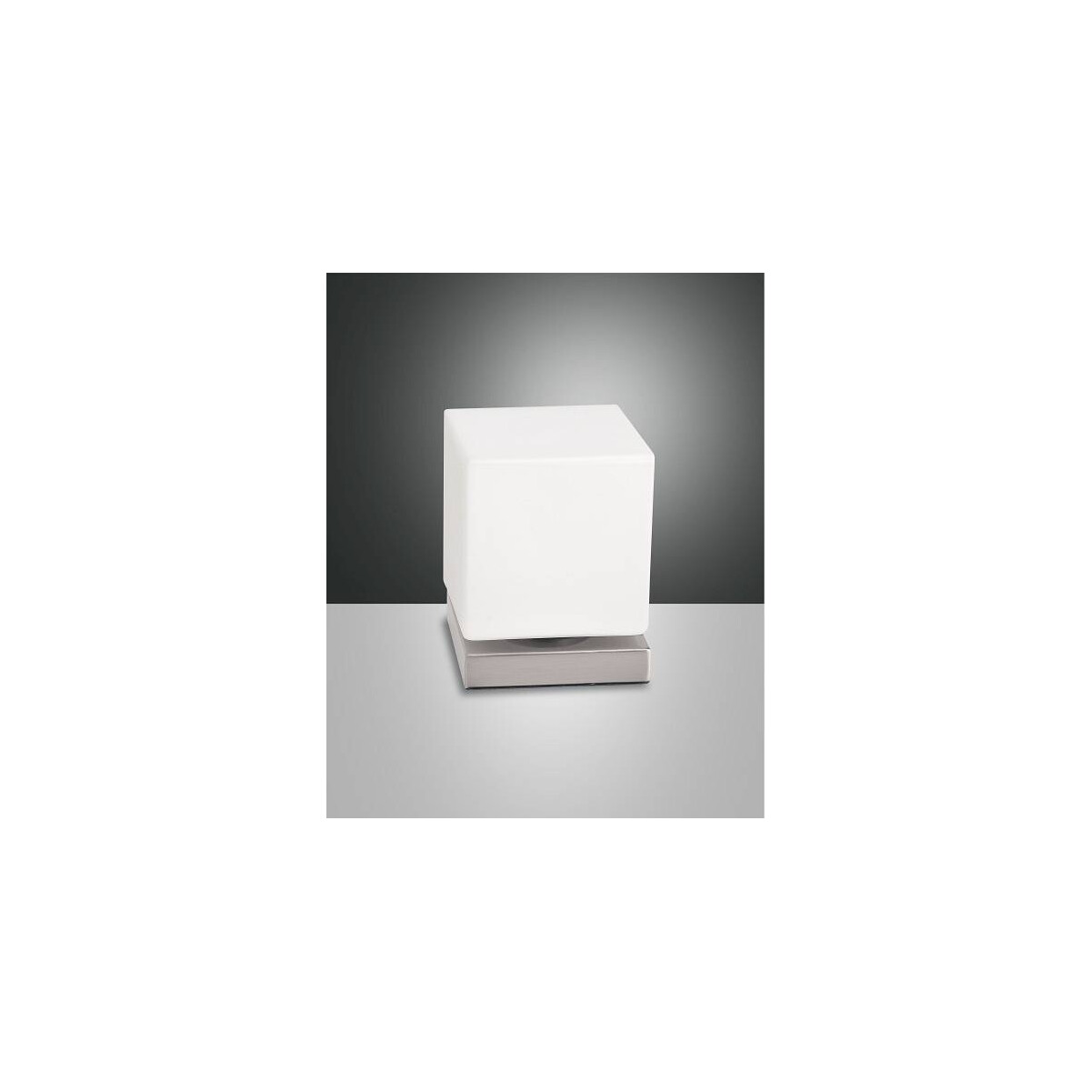 Fabas Luce Brenta Tischleuchte LED 1x6W Metall und geblasenes Glas Nickel satiniert