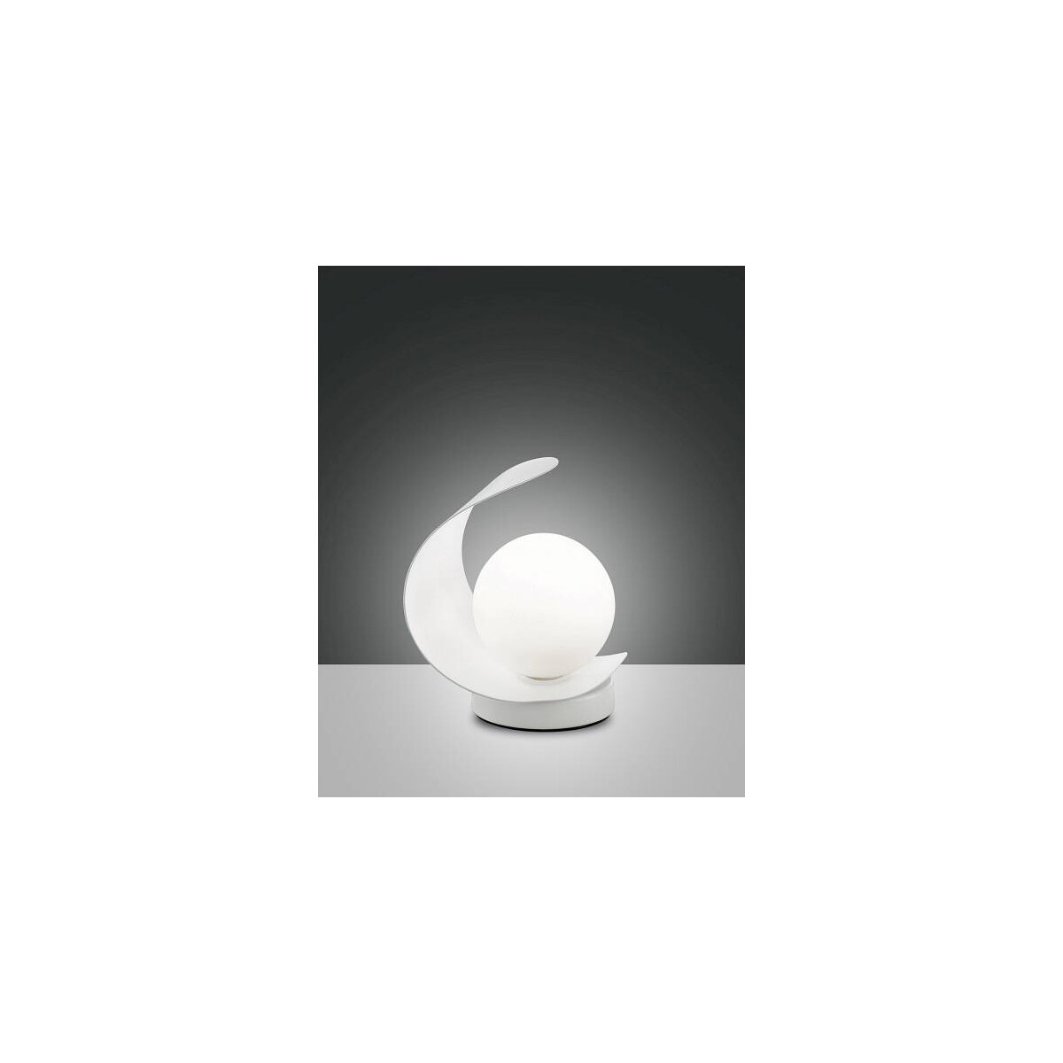 Fabas Luce Adria Tischleuchte LED 1x6W Metall und geblasenes Glas Weiss