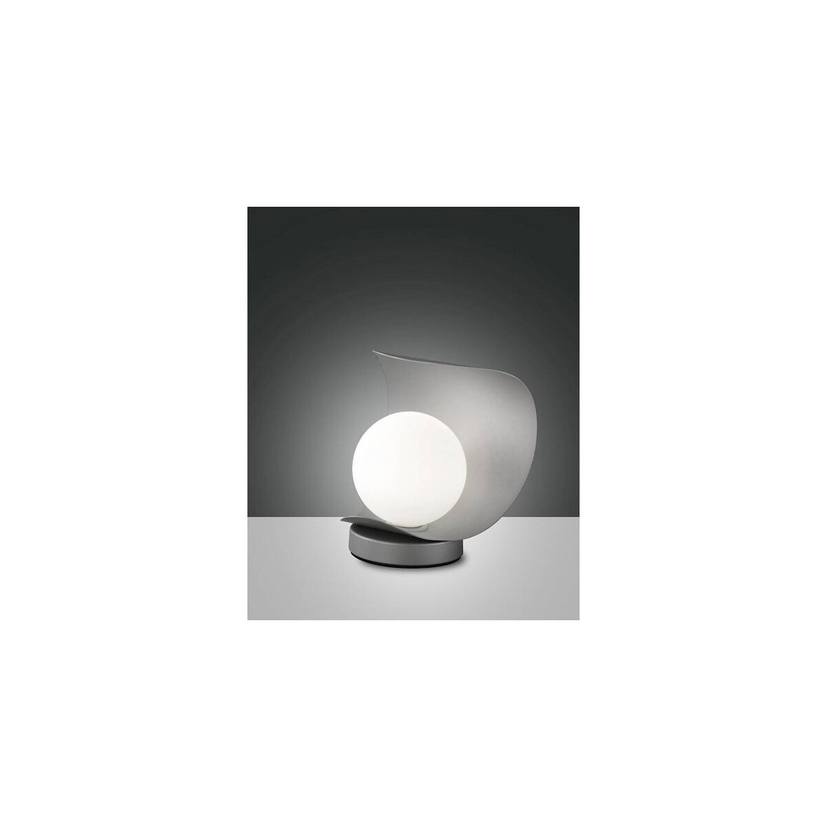 Fabas Luce Adria Tischleuchte LED 1x6W Metall und geblasenes Glas Silber