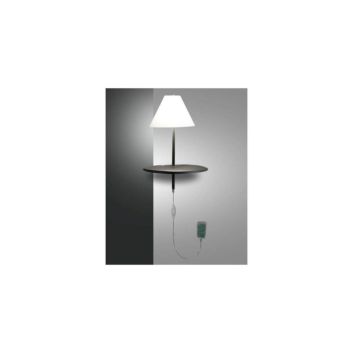 Fabas Luce Goodnight Wandleuchte LED 1x8W Metall und geblasenes Glas Anthrazit