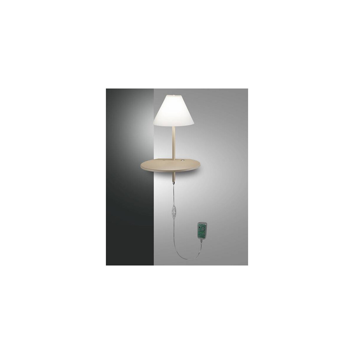 Fabas Luce Goodnight Wandleuchte LED 1x8W Metall und geblasenes Glas Graubraun