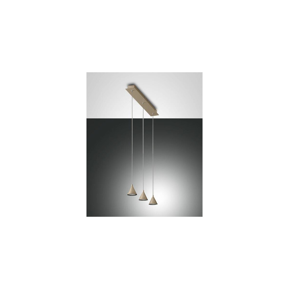 Fabas Luce Delta Pendelleuchte LED 3x8W Metall Gold edelmatt