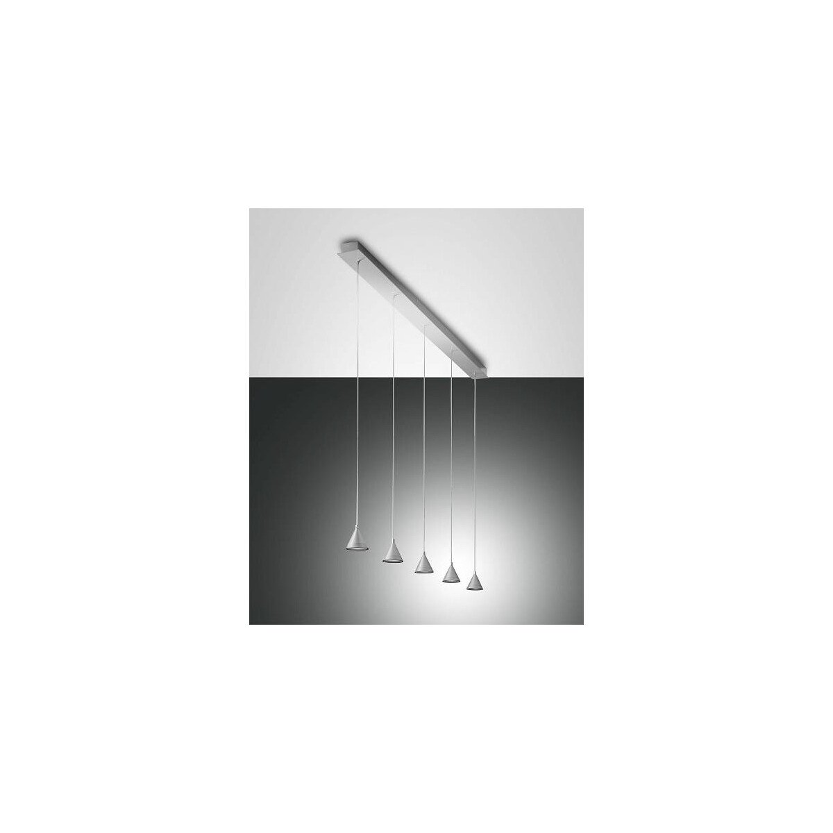 Fabas Luce Delta Pendelleuchte LED 5x8W Metall Aluminium satiniert
