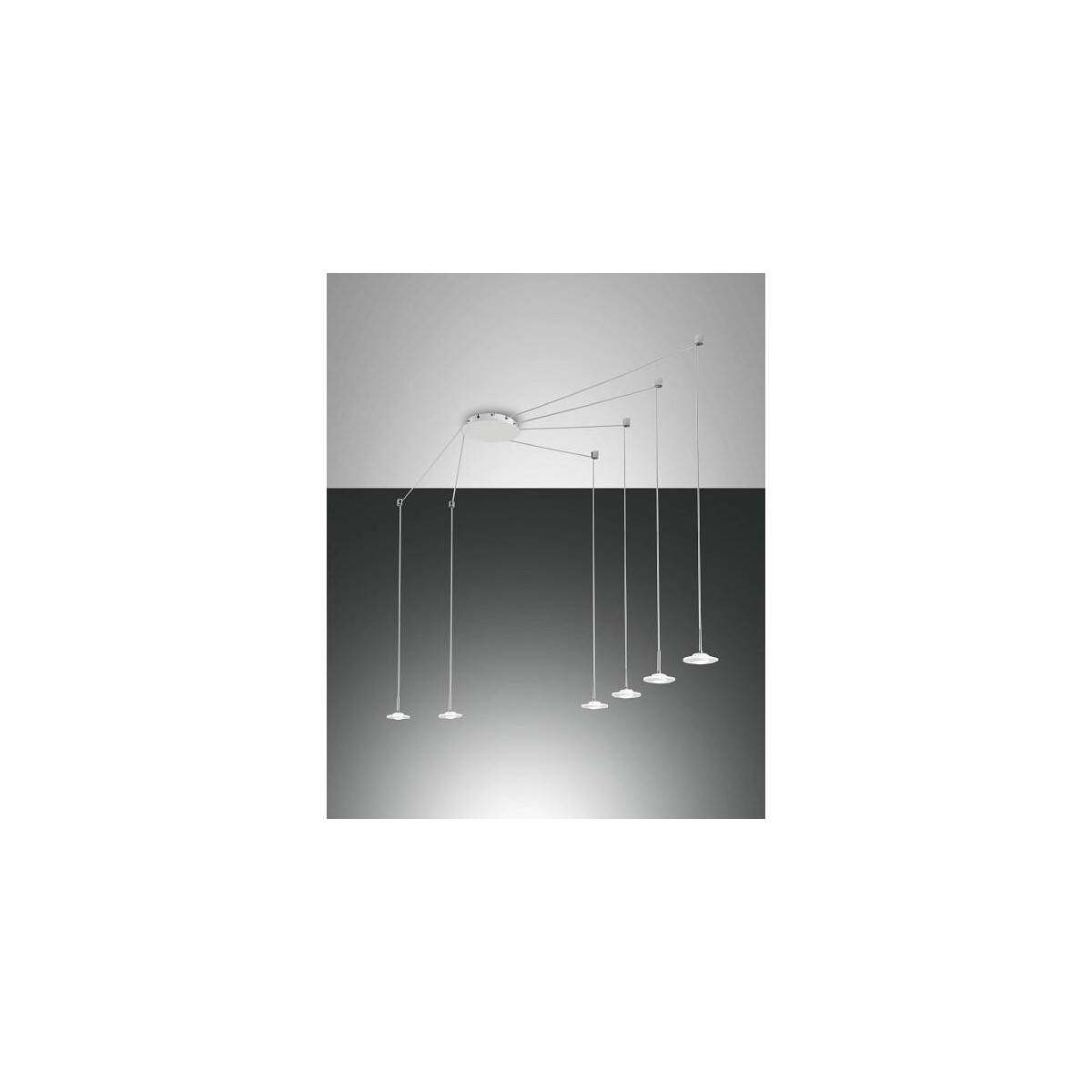 Fabas Luce Susanna Pendelleuchte LED 6x8W Metall und Glas Weiss