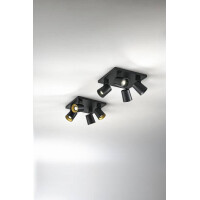 Fabas Luce Modo Spot GU10 4X35W Aluminiumdruckguss Schwarz 4